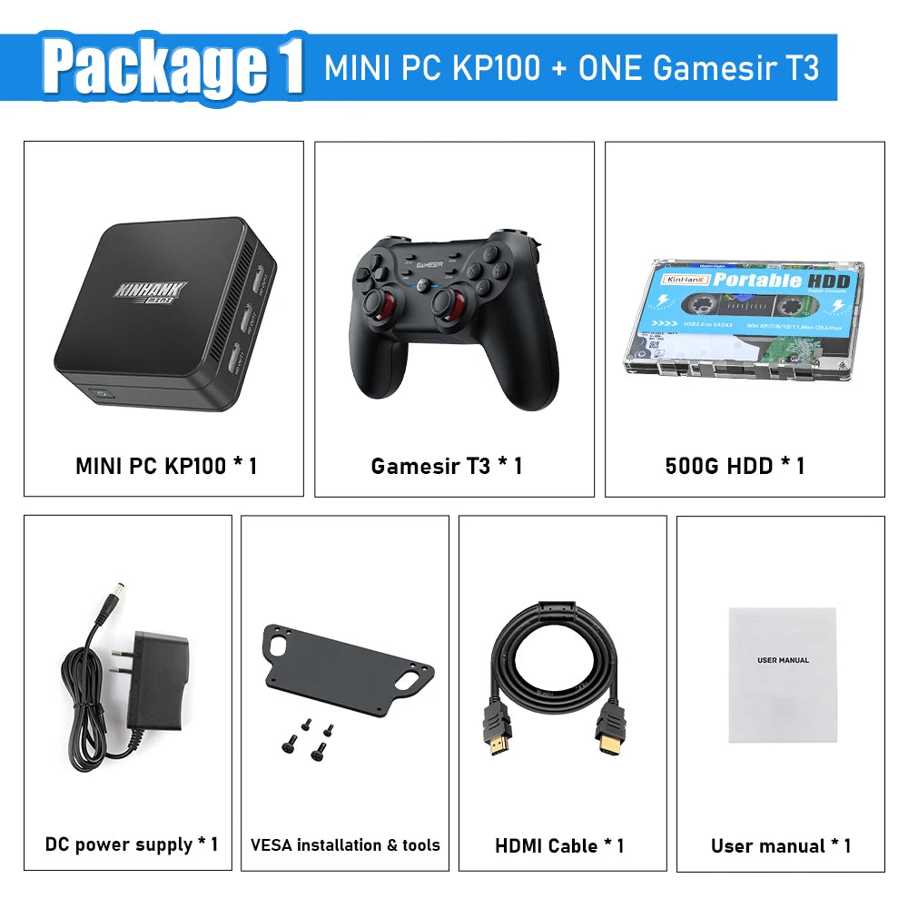 KINHANK Super Console KP100 16GB DDR5 100000+ Games